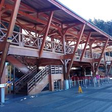 阿里山駅の様子。