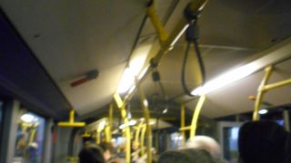 ターミナル間の移動でバスに乗車しました