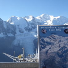 モンブランと景観説明パネル