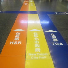 MRT駅から台鉄・高鐵駅まではこれを辿ると良いです。