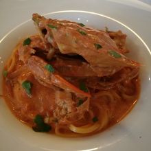 ワタリガニのパスタ