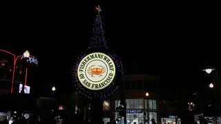 クリスマスバージョンの看板