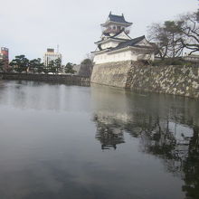 お濠越しに眺める富山城の遠景