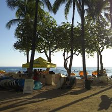 ビーチ用品をレンタルできるショップも