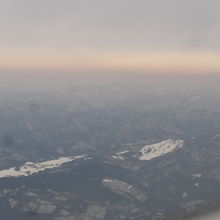 機内から見えたスキー場景色