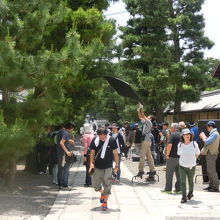 境内では時代劇のTV撮影も行われていました。