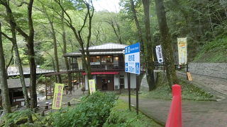 シミズと読まずシズと読む川を見ながら食べれるところが龍泉洞にはありました