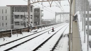 2018年1月22日雪の日の京王線の様子