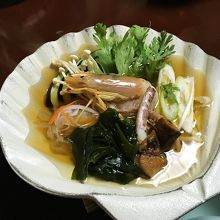 いしるの貝焼きはやさしい味でおいしいです