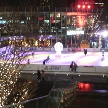 イルミネーションやスケートリンクで華やかでした。