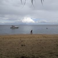 プライベートビーチ。波はおだやか。