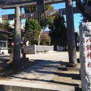 住宅街にある神社