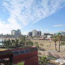 パルセロネータ海岸の海水浴場