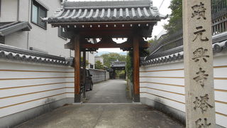 ならまちにある元興寺の広い庭園の中にあります