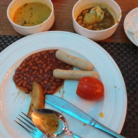 ホテルレストランの朝食