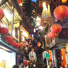 長い階段がつづく、九分のメインストリート