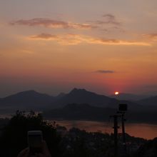 メコン川に沈む夕陽