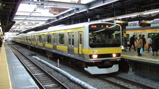 黄色い電車は錦糸町からお茶の水まで主役です