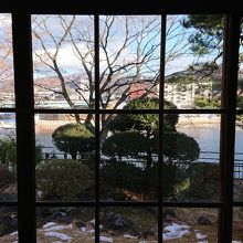 窓から見える阿武隈川