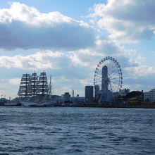 関門海峡連絡船から見た下関・唐戸港