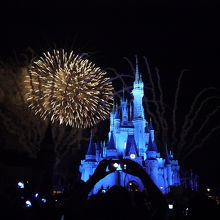 シンデレラ城での花火ショー