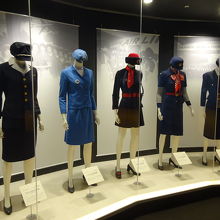 歴代の制服の展示