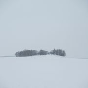 雪原のただ中の小高い丘