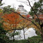 無料ゾーンがありそちらからも庭園の紅葉と小倉城が見えました。