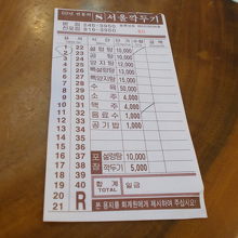 一番上はソルロンタン、下のチェックはビールのメクチュです。