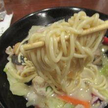麺のアップ