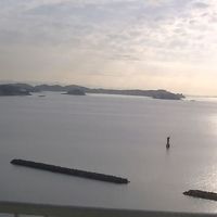 客室から見える三河湾のサンライズ