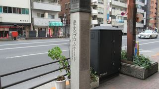 飯田橋辺りの移り変わりを紹介している標柱です