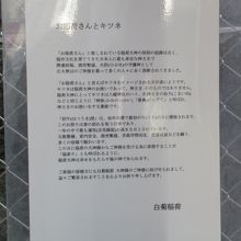 「お稲荷さんとキツネ」の説明書き