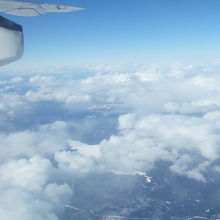 結氷した阿寒湖が見えました