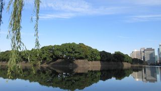 右手にはDNPタワーや帝劇のビルが望め、左手は皇居の深い森がありダイナミックな景観です。