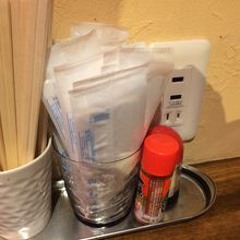 コンセントと灰皿があるのが嬉しい。