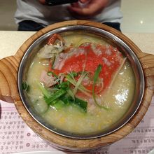 ワタリ蟹のお粥