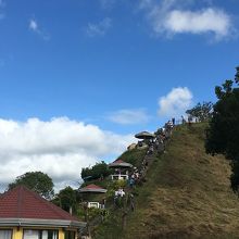 この階段を昇って、頂上から見晴らせます