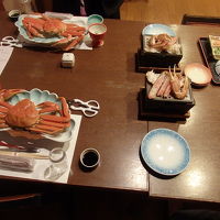 夕食の蟹のフルコース