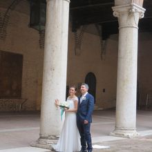 中庭でほほえましい風景が見れました＾＾