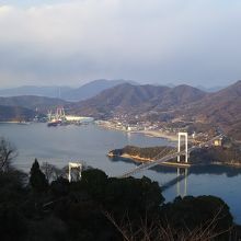 広場から海を見下ろす。