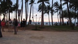 夕方にフラダンスのショーが見られる