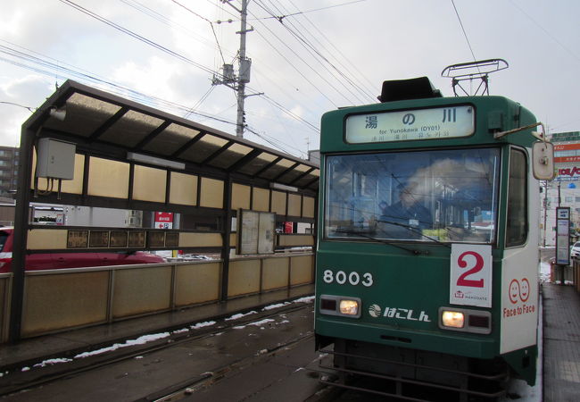 函館駅から温泉街まではバスの方が早い