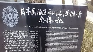 築地にある海図の記念碑です