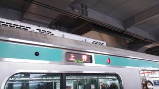 土曜日の朝の時間帯の快速上野行きは比較的空いていました