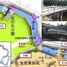 平川橋は、平川門の北側に架けられ、竹橋への守りを担っています