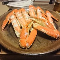 庵月の夕食の焼き蟹、絶品！