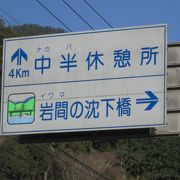 橋の一部が沈下していた沈下橋