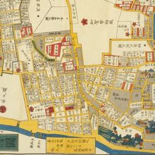 湯島天満宮の位置が解ります。不忍池と外堀の位置からも解ります