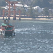 復路のフェリーからの干潮時の眺望